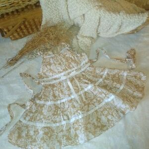 Rare Editions Beige Floral Kids Dress
